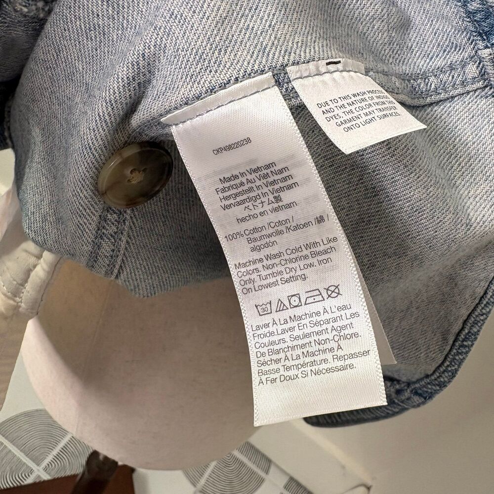 Madewell Denim Scoopneck Cutaway Vest Edmonson Wash Sz 14 - Picture 5 of 6